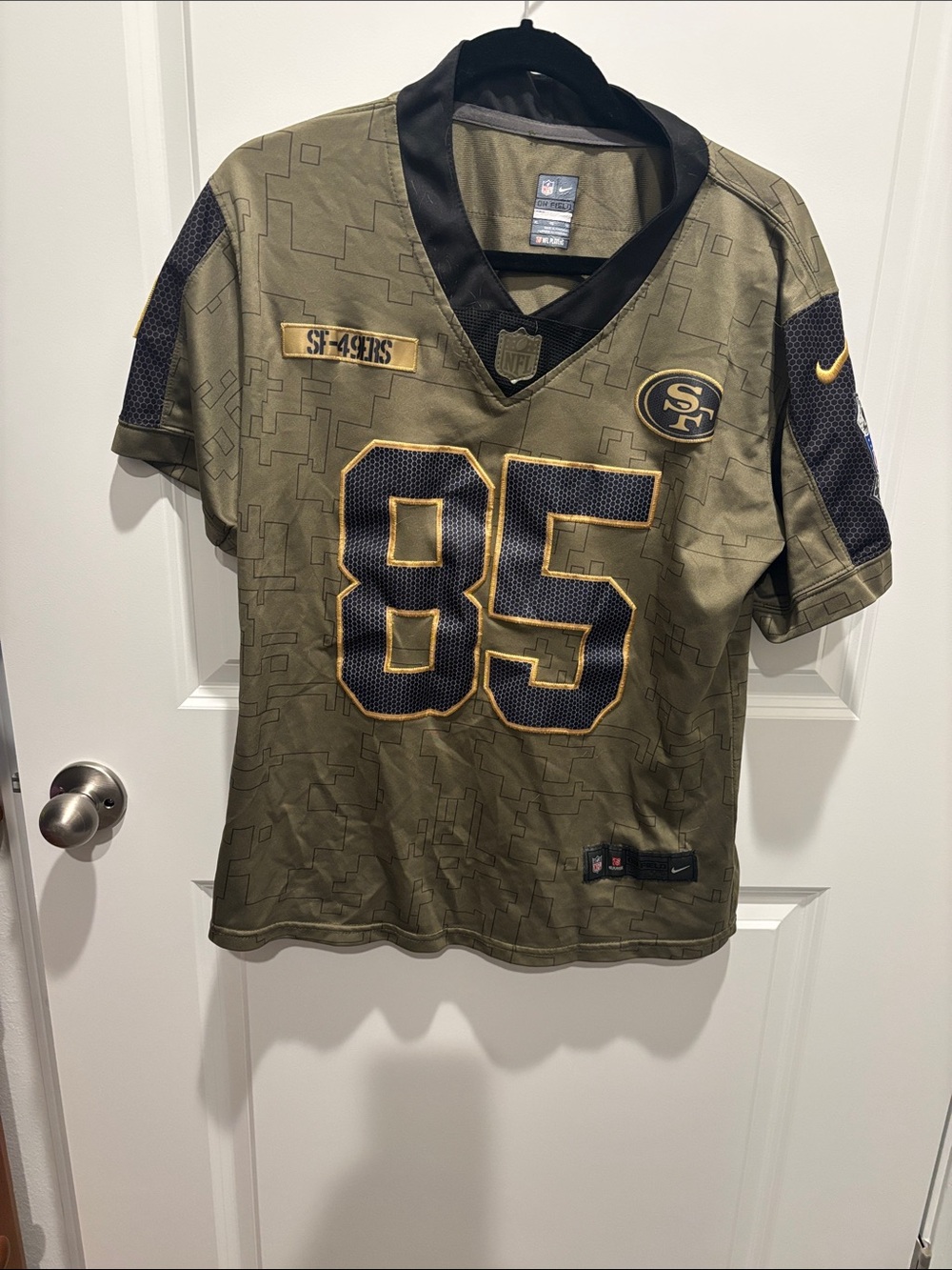 Nike Kids Olive Green & Black #85 San Francisco Football Jersey